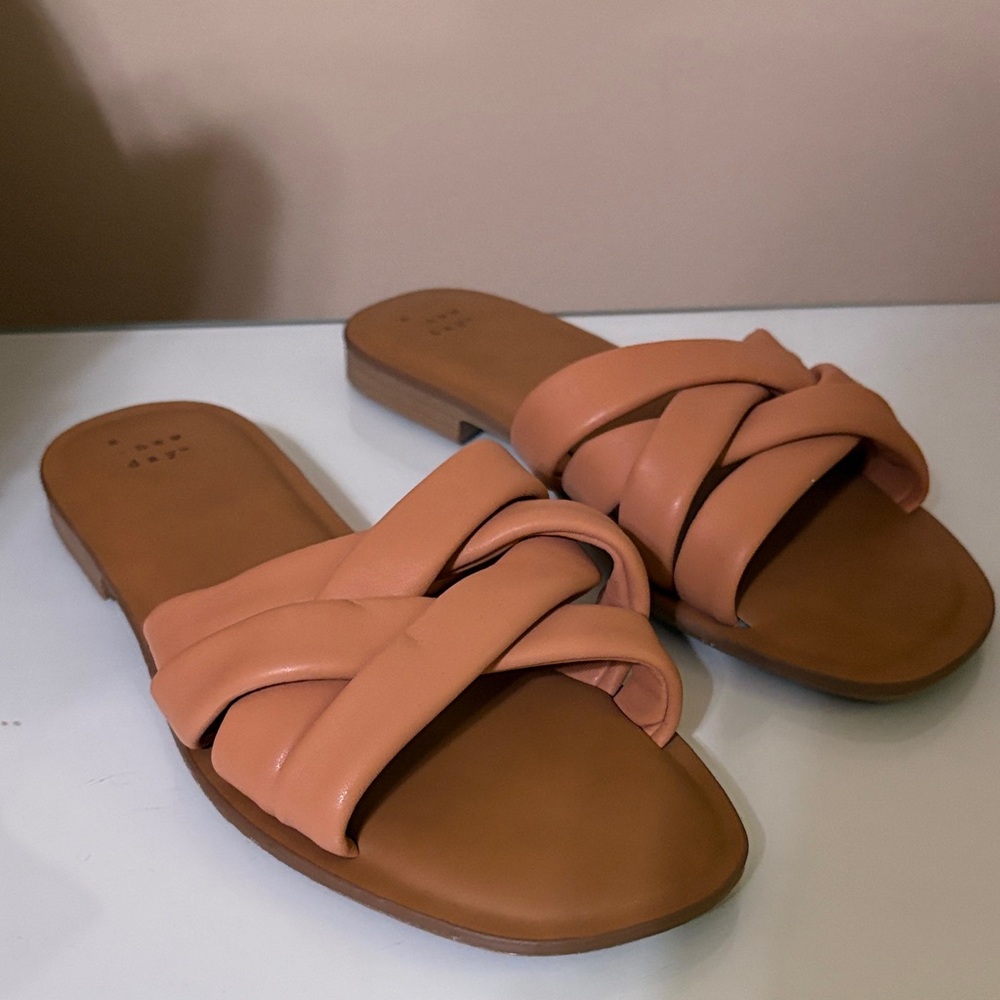 a new day Women's Brown Slide Sandals